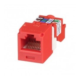 Conector Jack PANDUIT, Categoría 6, de 8 posiciones y 8 cables, Color Rojo Jack cat5e