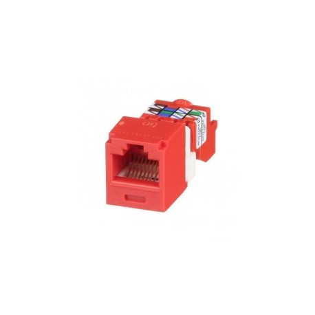 Conector Jack PANDUIT, Categoría 6, de 8 posiciones y 8 cables, Color Rojo Jack cat5e