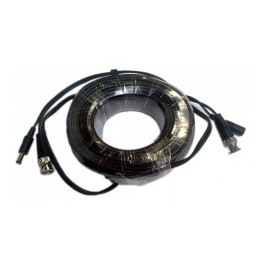 Cable Coaxial Armado con Conector BNC (Video) y Alimentación 20 Metros Cable para Camara de Seguridad 20 M.
