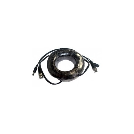Cable Coaxial Armado con Conector BNC (Video) y Alimentación 20 Metros Cable para Camara de Seguridad 20 M.