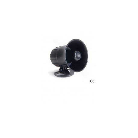 Sirena de 1 tonos 15 W/ Sonido 110 dB. Sirena Alambrica color negro Sirena para Alarma Sirena Bocina para Alarma