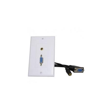 Placa de pared VGA Faceplate VGA con Audio 3.5 Plug de Audio Placa de Pared DB15 con Audio