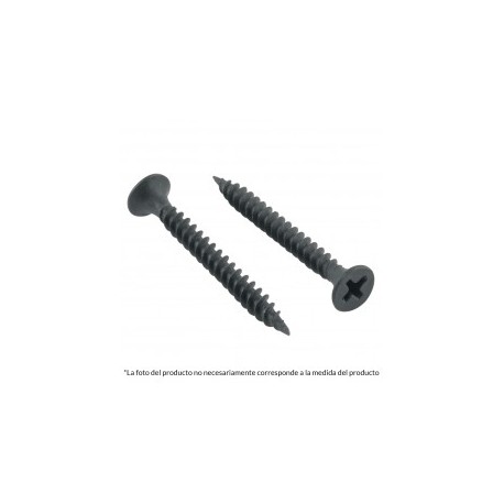 (100 piezas) Bolsa de pijas negras Pija Negra rosca corrida tornillo Pija multiusos de 3/4" no. 6 Pija para taquete de 1/4