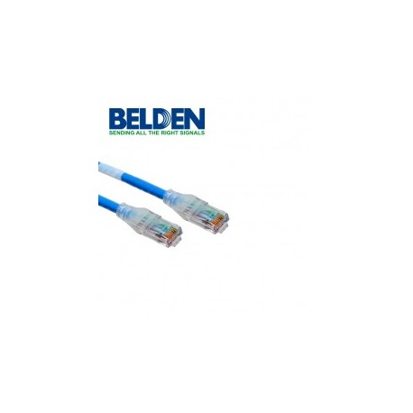 PATCHCORD UTP CAT6 BELDEN AZUL CMR-RISER 4 PARES CALIBRE CONDUCTOR 28 AWG DIÁMETRO REDUCIDO 4 PIES 1.2 METROS