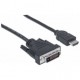 HDMI to DVI cable -D MALE - MALE HDMI cable Black 24+1 1.8 Meters gold plated connections