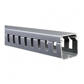Slotted Duct 40x40x2000mm Cable Organizer Vertical Cable Organizer PVC Duct with slot color GRAY