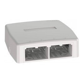 Caja de Montaje en Superficie, Para 4 Módulos Mini-Com, Color Blanco Mate Roseta para Jack Panduit