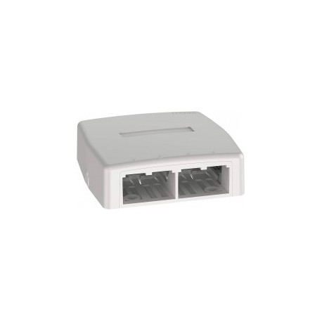 Caja de Montaje en Superficie, Para 4 Módulos Mini-Com, Color Blanco Mate Roseta para Jack Panduit