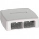 Caja de Montaje en Superficie, Para 4 Módulos Mini-Com, Color Blanco Mate Roseta para Jack Panduit