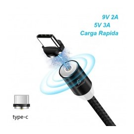 Cable Magnético Iman 3en1 Carga Rápida Usb tipo C Cable usb tipo C de iman Cable Cargador